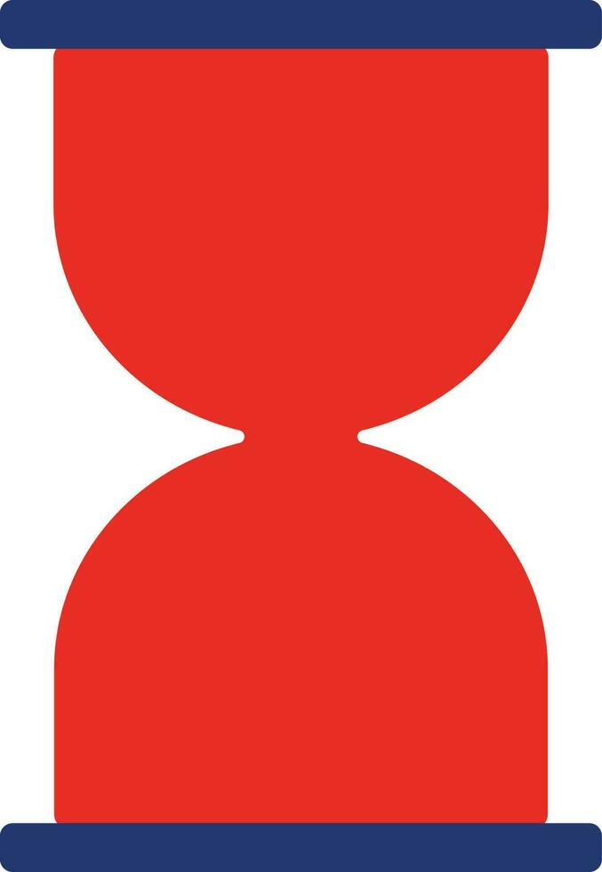 Red and blue hourglass on background. vector