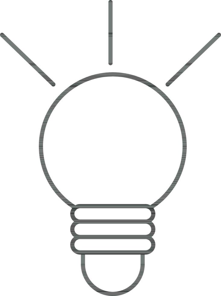 Illustration of a black line art bulb. vector