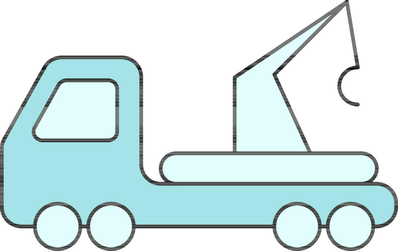 Tow Truck Icon in Turquoise Color. vector