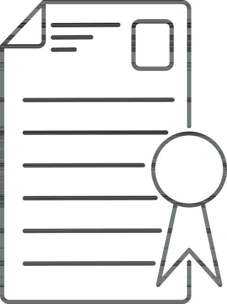 Document in black line art illustration. vector