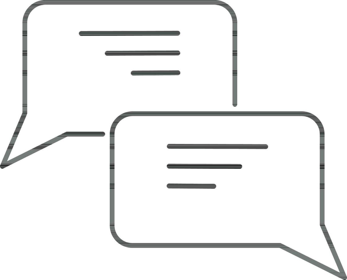 Blank chating sign in line art illustration. vector