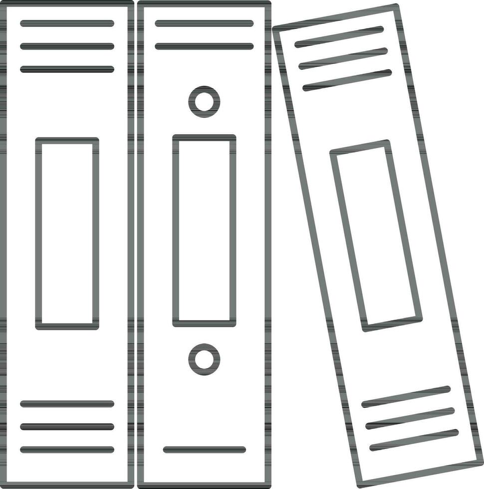 File folder in black line art illustration. vector