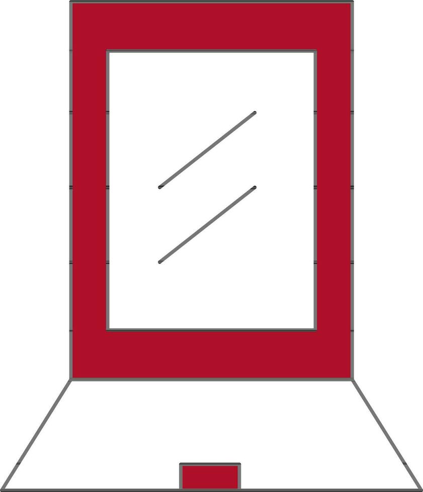 Compact Square Mirror Icon in Flat Style. vector