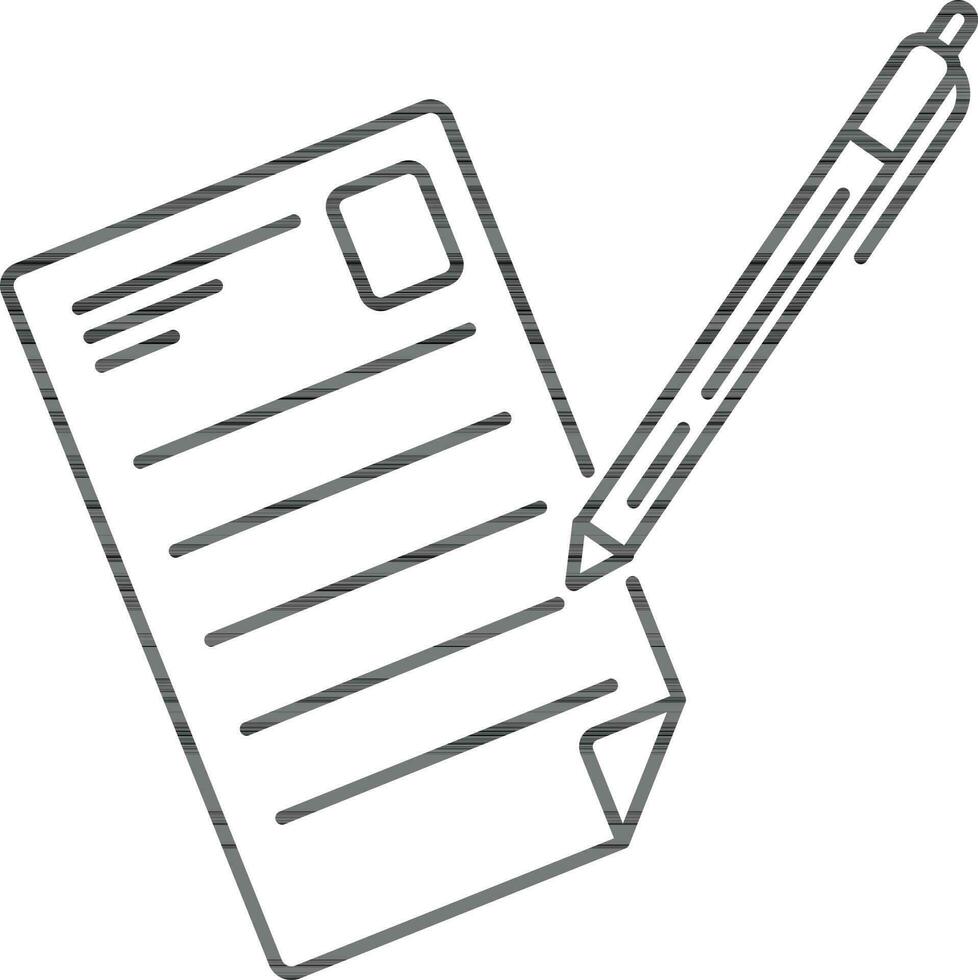Document with pen. vector
