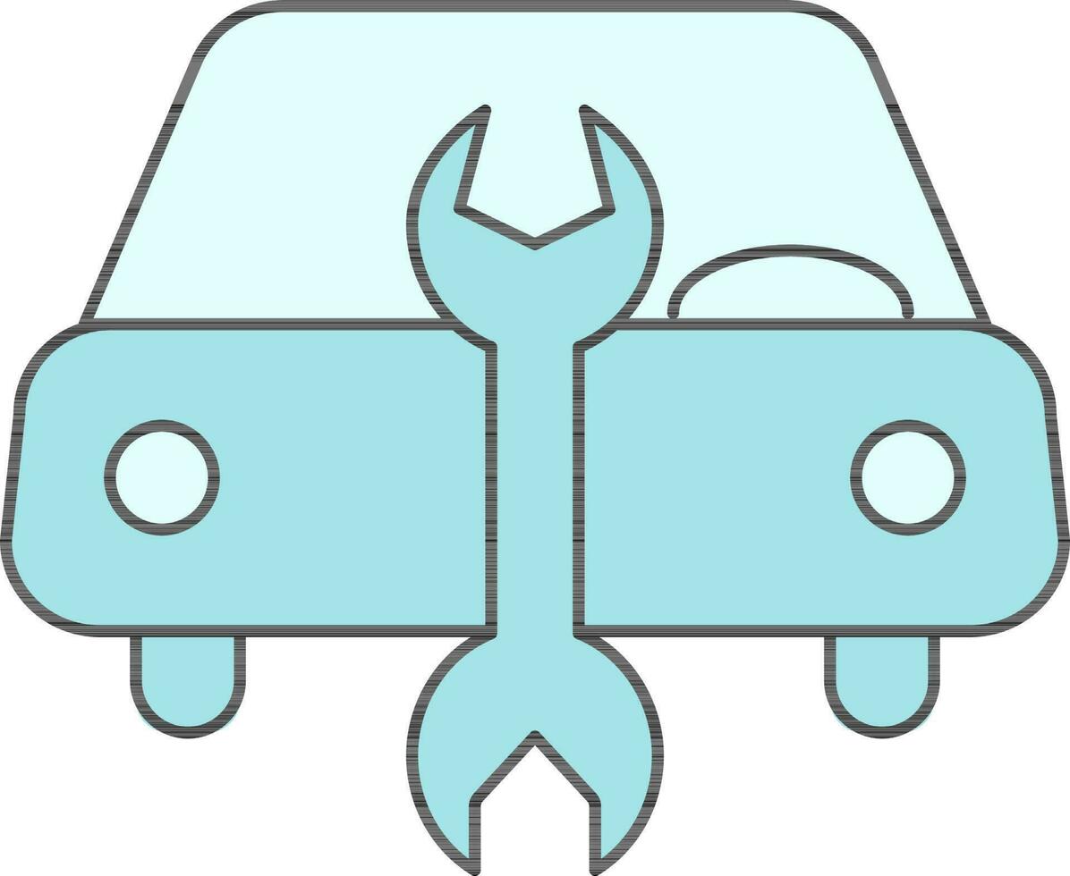 Car or Auto Service Icon in Turquoise Color. vector