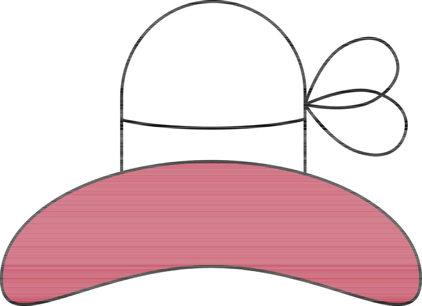 Woman Hat Icon in Red and White Color. vector