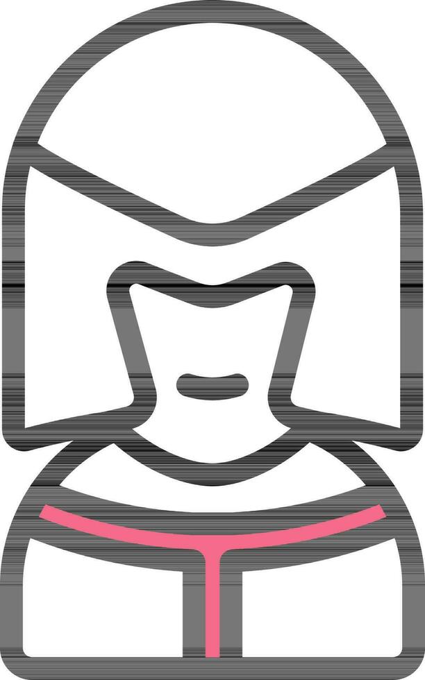 Knight Helmet Or Attire Icon In Flat Style. vector