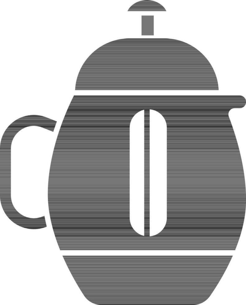 Illustration of Kettle Icon In Thin Line Art. vector