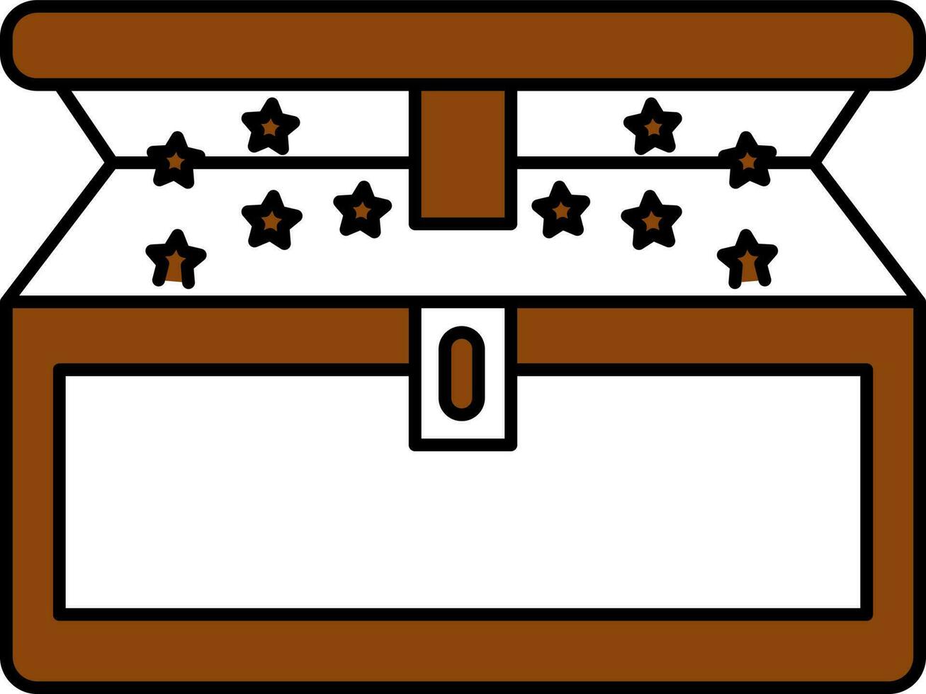 Open Magic Chest Box Icon in Brown and White Color. vector