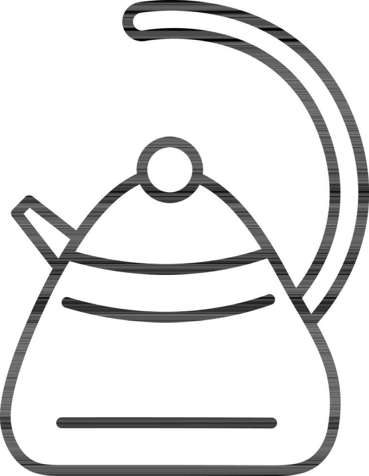 Line Art Illustration of Kettle Icon In Flat Style vector