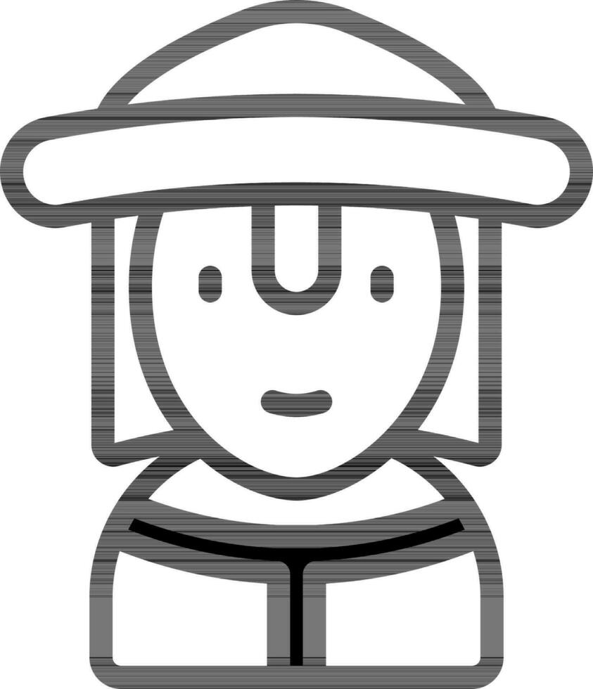 Knight Icon In Black And White Color. vector