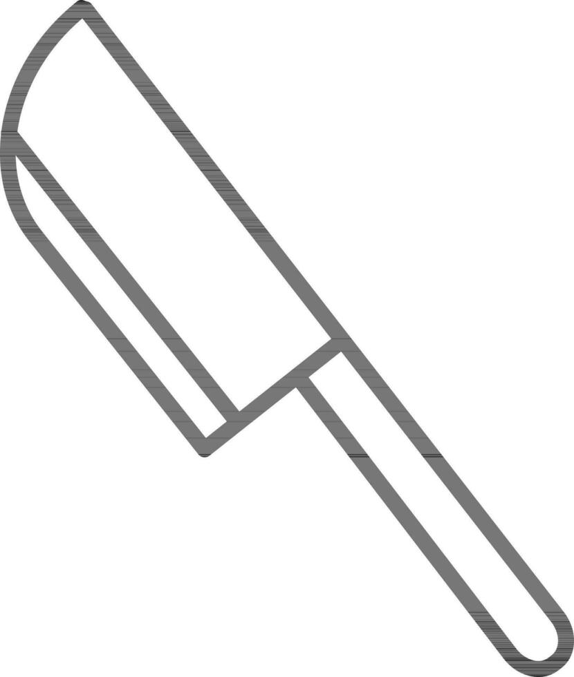 línea Arte cuchillo icono en plano estilo. vector