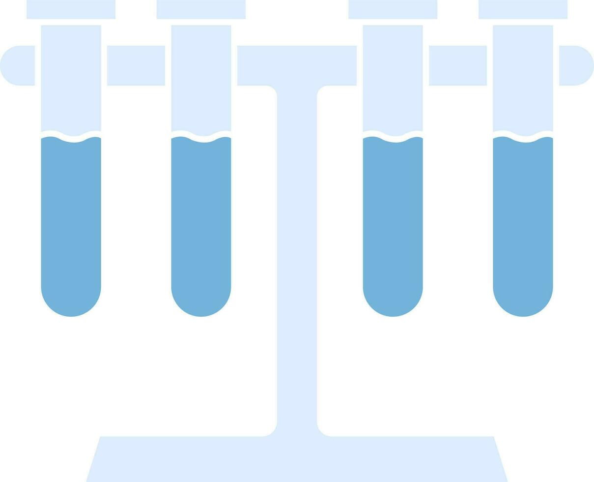 Flat Style Test Tube Rack Icon in Blue Color. vector