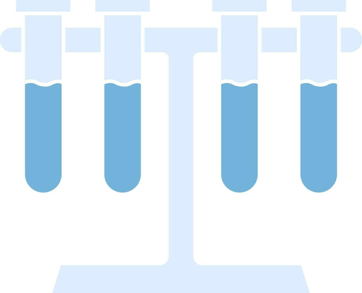 Flat Style Test Tube Rack Icon in Blue Color. vector