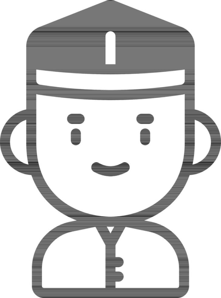 Soldier Icon In Black And White Color. vector