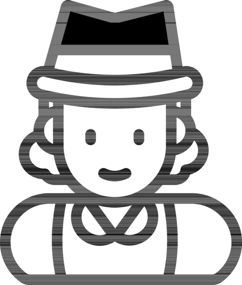 Musketeer Icon In Black And White Color. vector