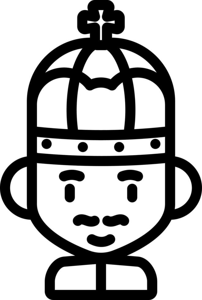 King Icon In Black Line Art. vector
