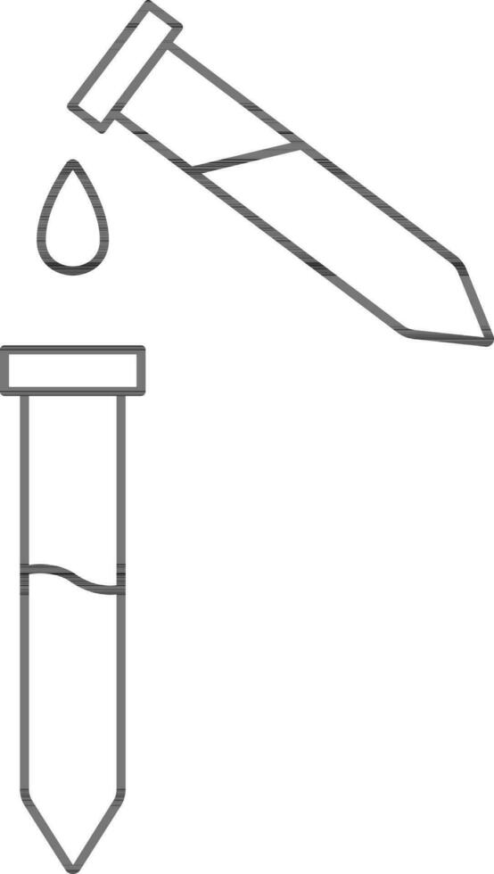 Test Tubes Icon or Symbol in Stroke Style. vector
