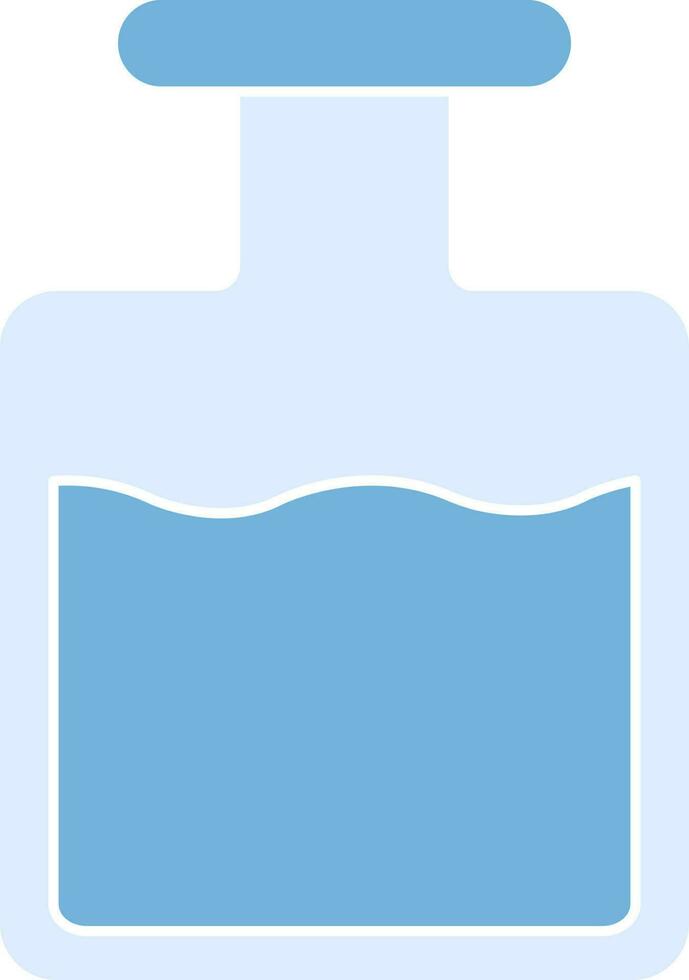 Liquid Bottle Icon or Symbol in Blue Color. vector