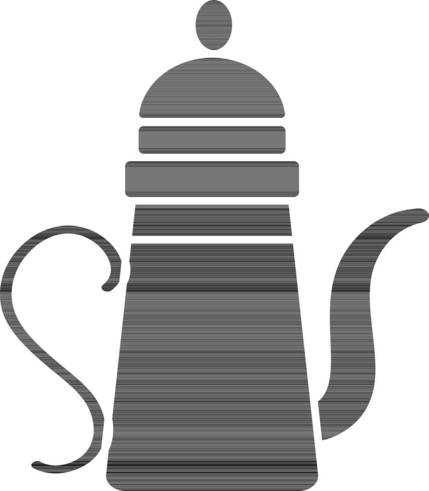 Line Art Illustration of Kettle Icon In Black Outline. vector
