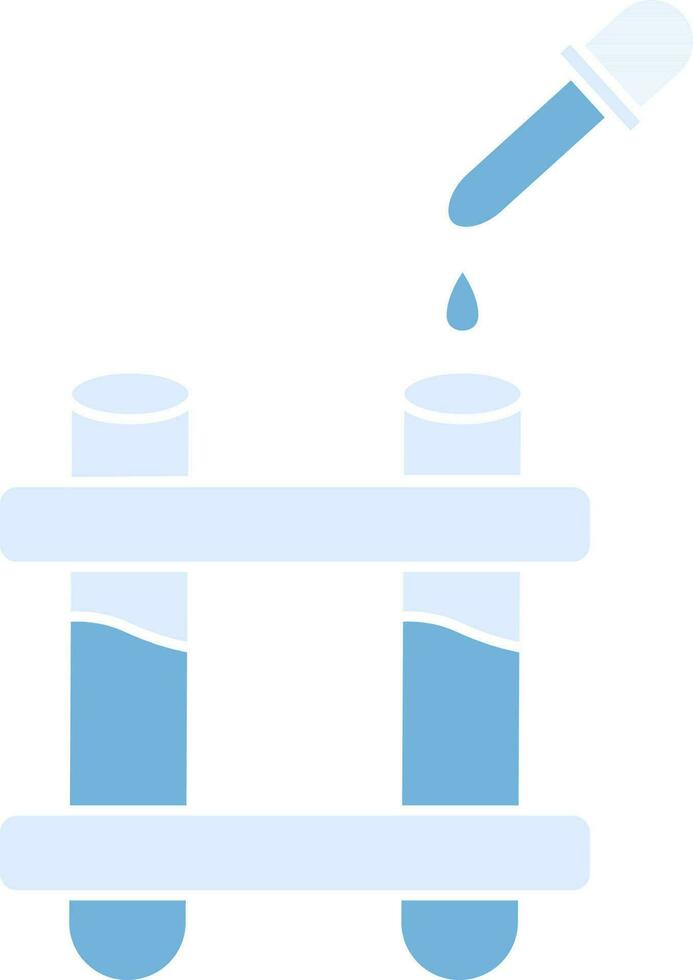 Test Tubes With Pipette or Dropper Icon In Flat Style. vector