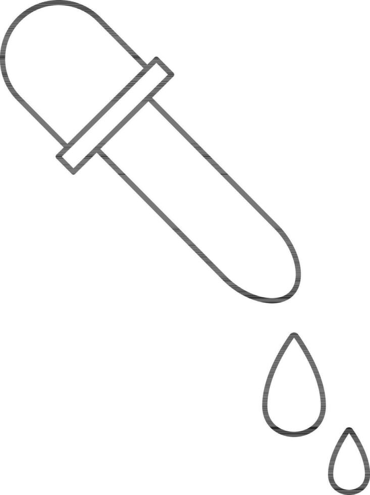 Pipette or Dropper Icon in Black Outline. vector