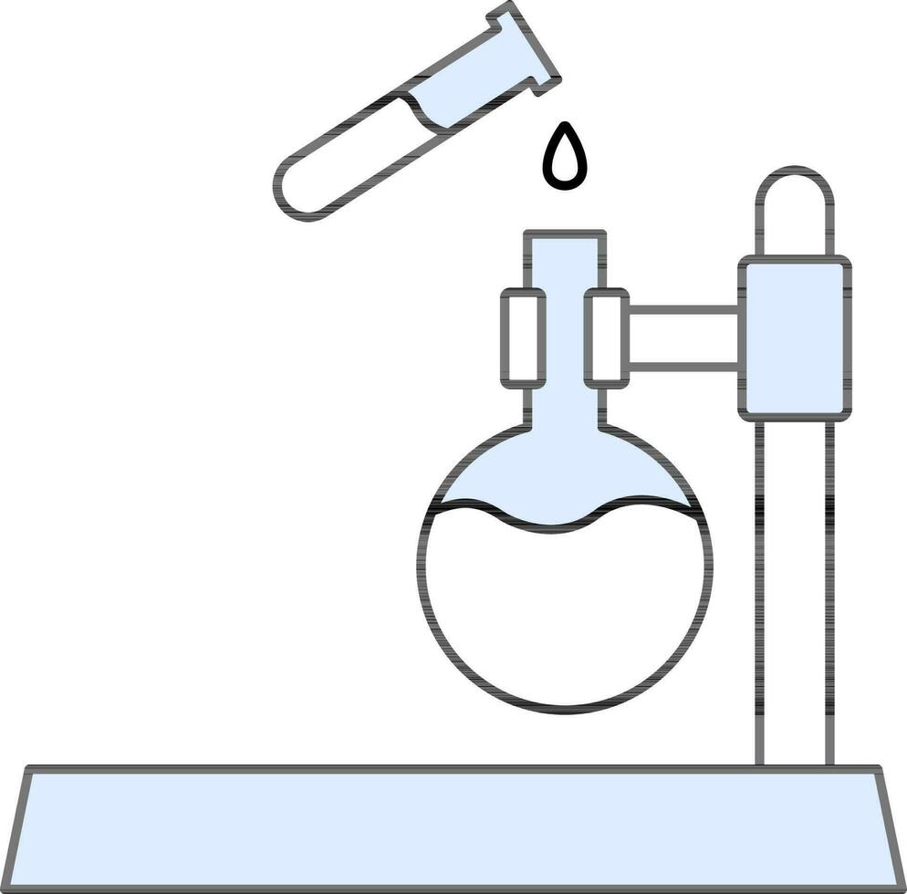 Beaker Stand Holder With Test Tube Icon In Flat Style. vector