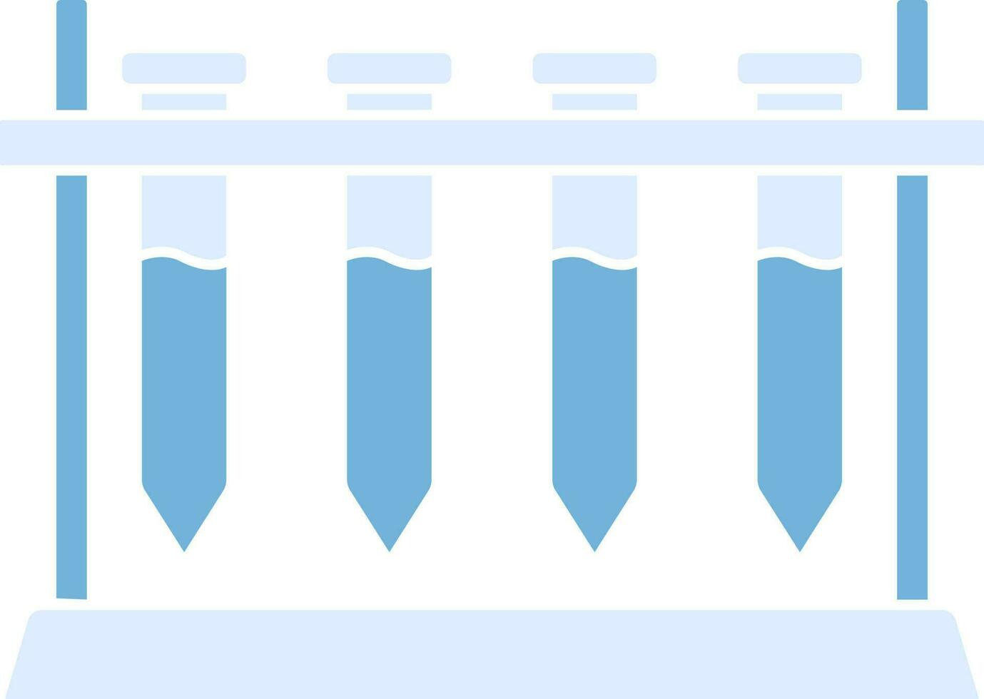 Flat Style Test Tube Rack Icon in Blue Color. vector