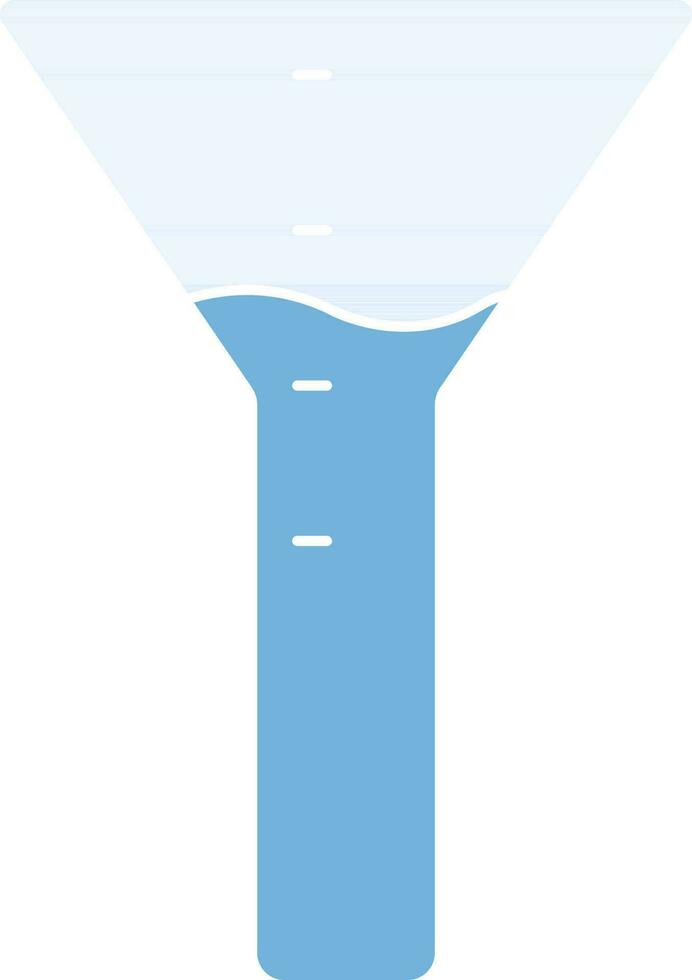 Conical Funnel Icon in Blue Color. vector