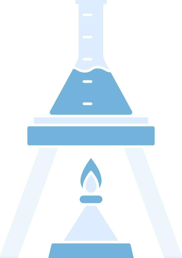 químico matraz quemador icono en azul color. vector
