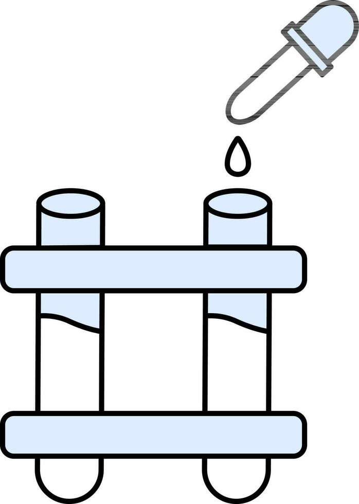 Test Tubes With Pipette or Dropper Icon. vector