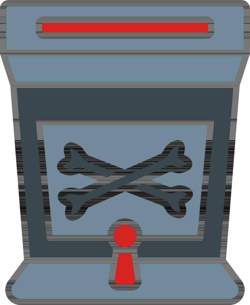 Arcade Game Machine Icon In Gray And Red Color. vector