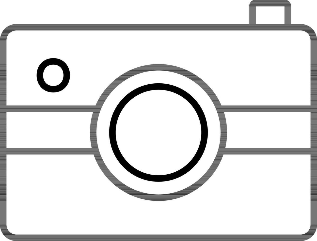 Camera Icon In Black Line Art. vector