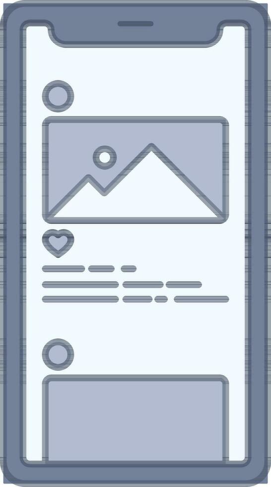 Smartphone Icon Or Symbol In Blue And Gray Color. vector
