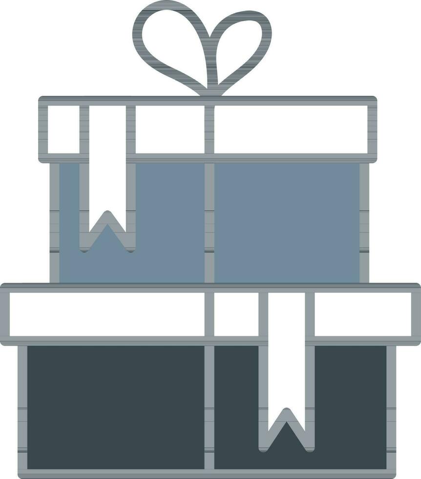 Two Gift Box Icon In Gray And White Color. vector