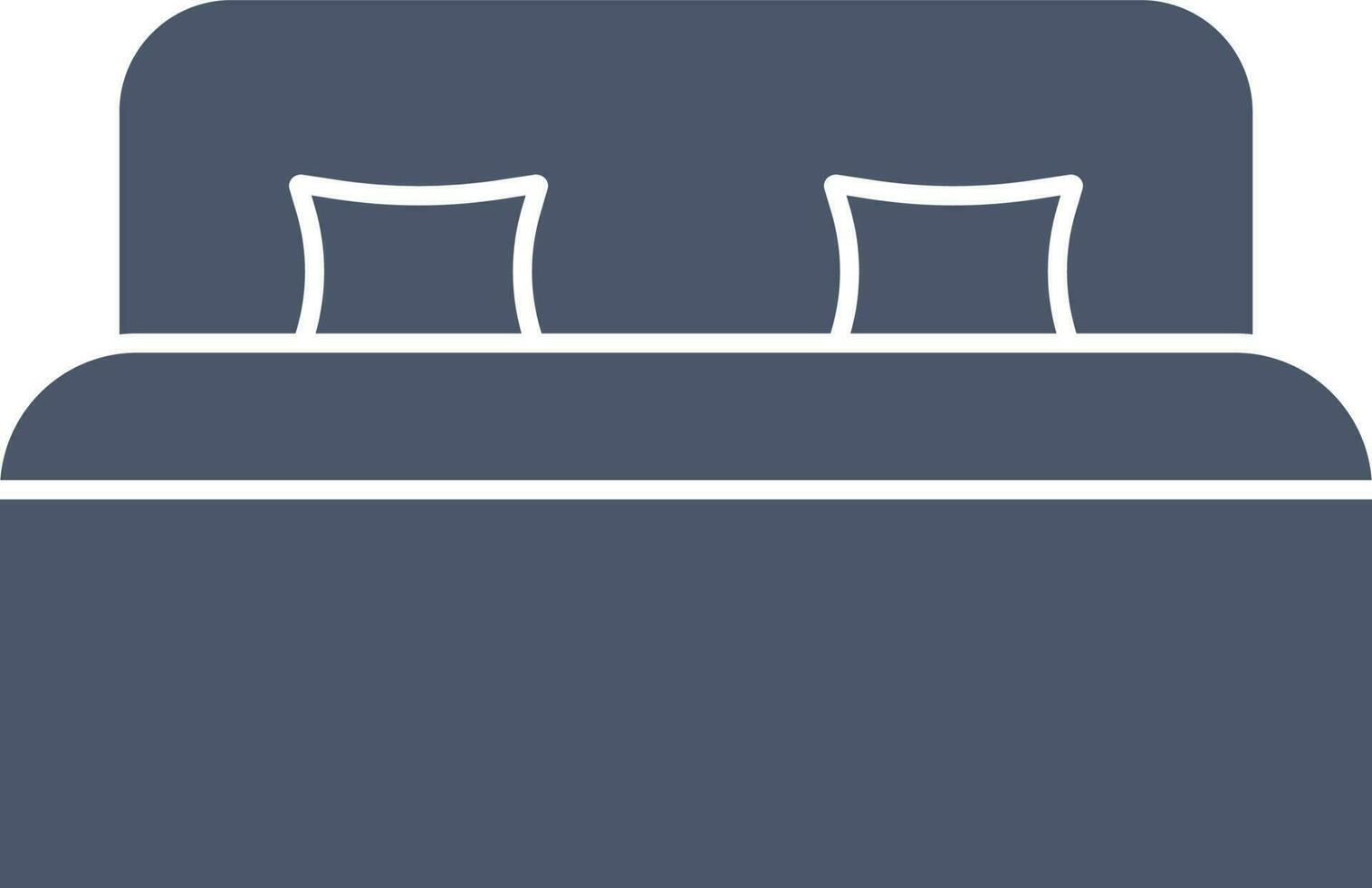 Flat Style Double Bed Icon Or Symbol In Blue And White Color. vector