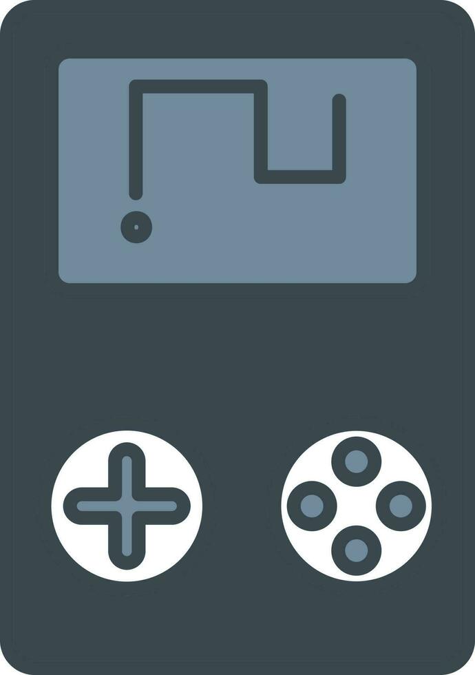 Grey Color Snake Game In Game Boy Icon. vector