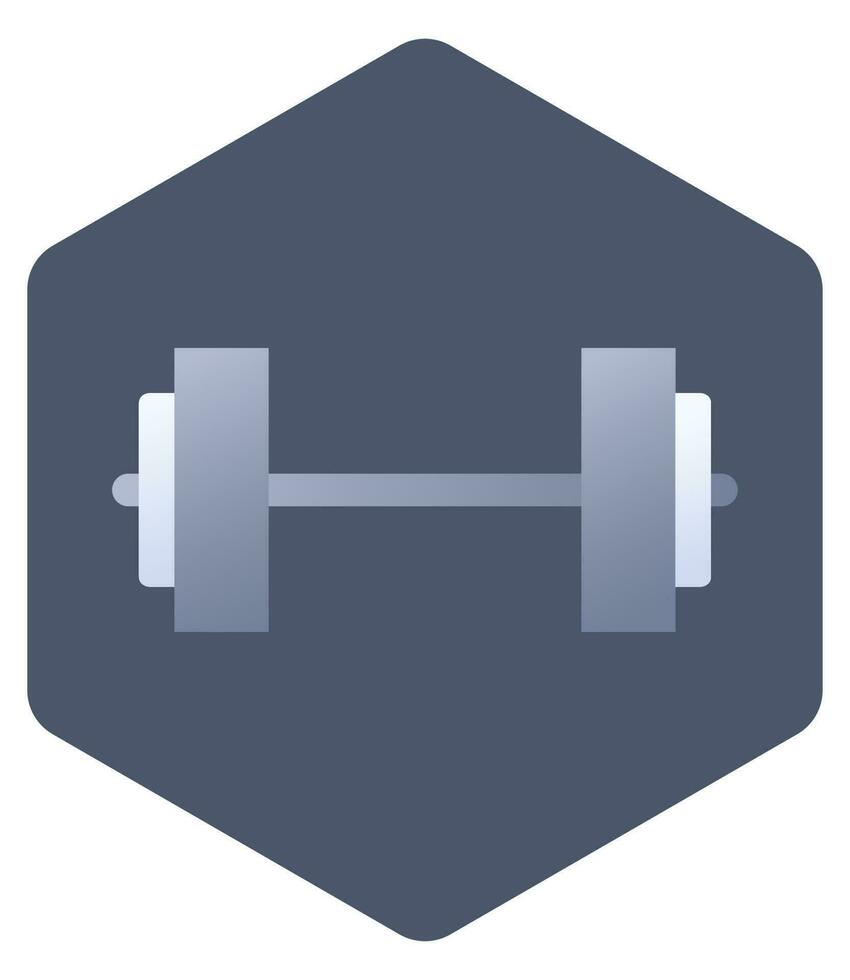 Dumbbell Icon On Blue Background. vector