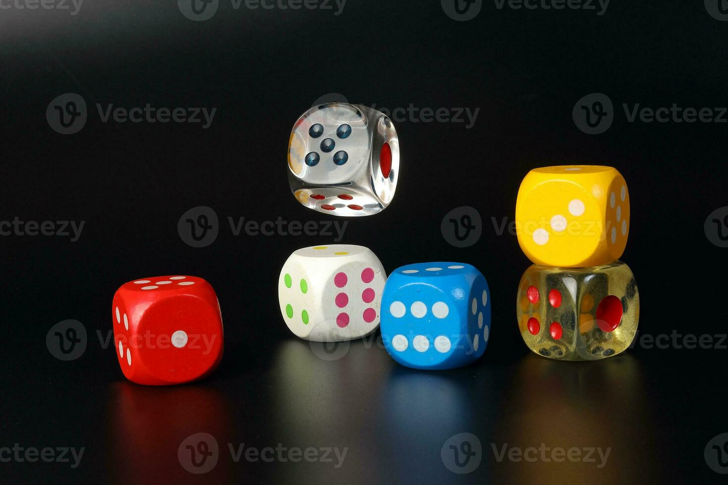 Colorful playing gaming dice photo
