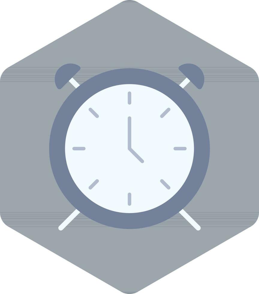 Alarm Clock Icon Isolated On Hexagonal Shape. vector