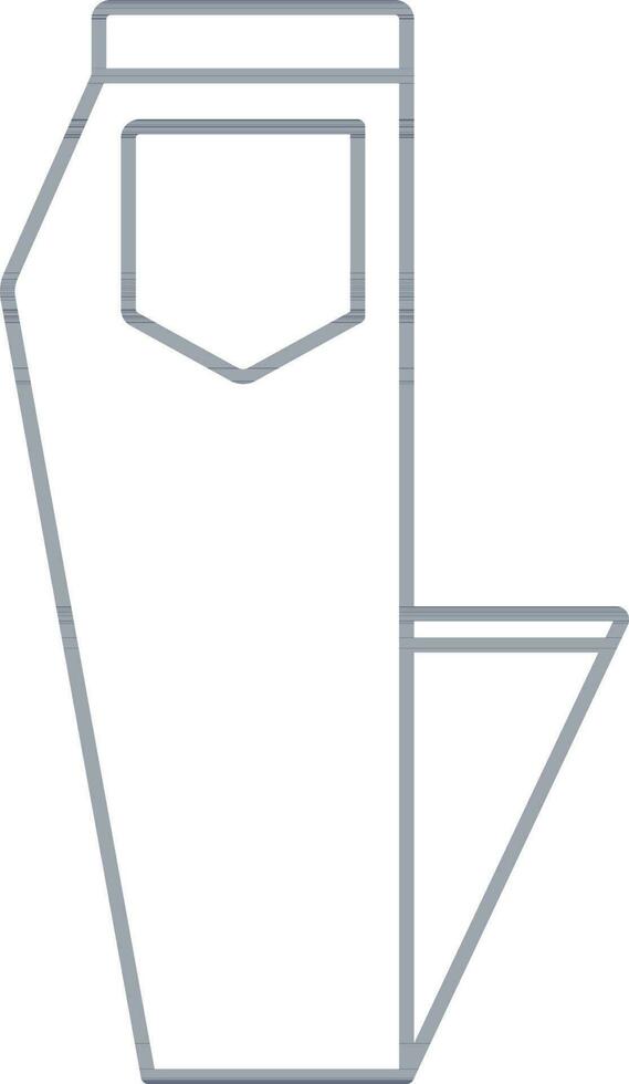 Blue Outline Pant Or Trouser Icon. vector