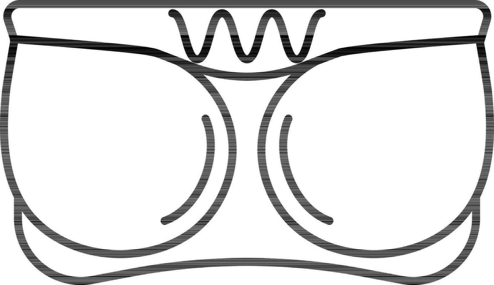 Backless Bra Icon in Black Line Art. vector