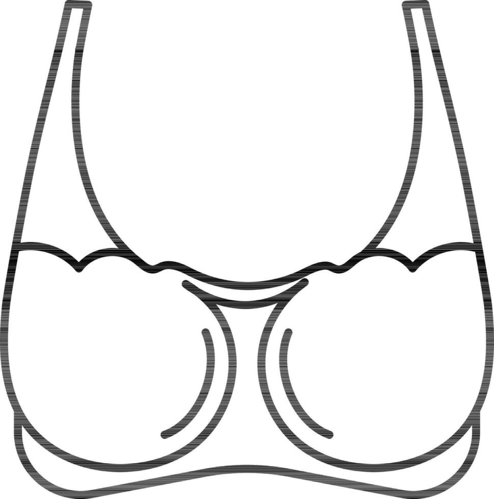 Flat Style Sports Bra Icon in Line Art. vector