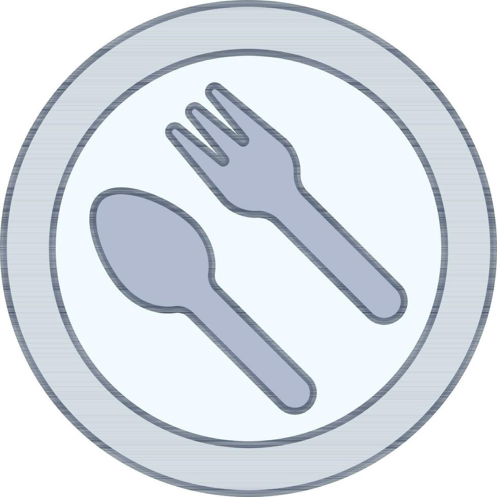 vajilla icono o símbolo en azul y gris color. vector