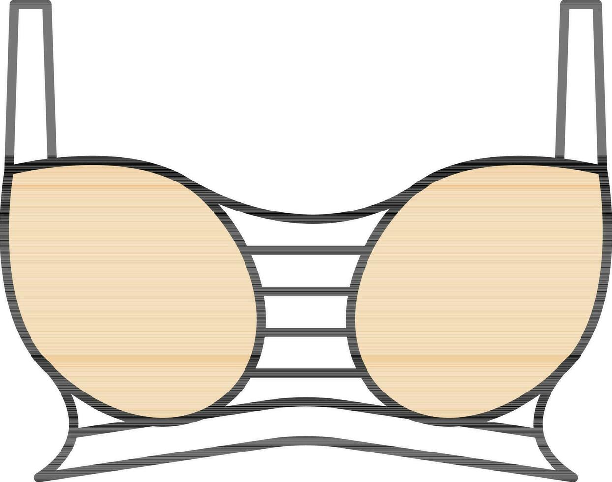 Stripe Bra Icon in Yellow and Black Color. vector
