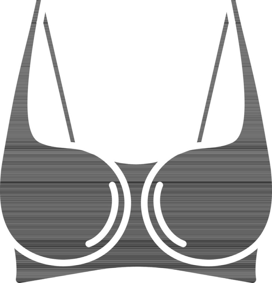 Black Sports Bra Icon on White Background. vector