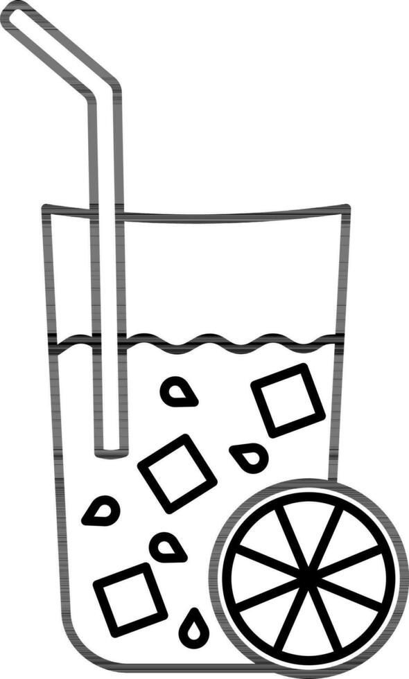 juice glass icon In Black Line Art. vector
