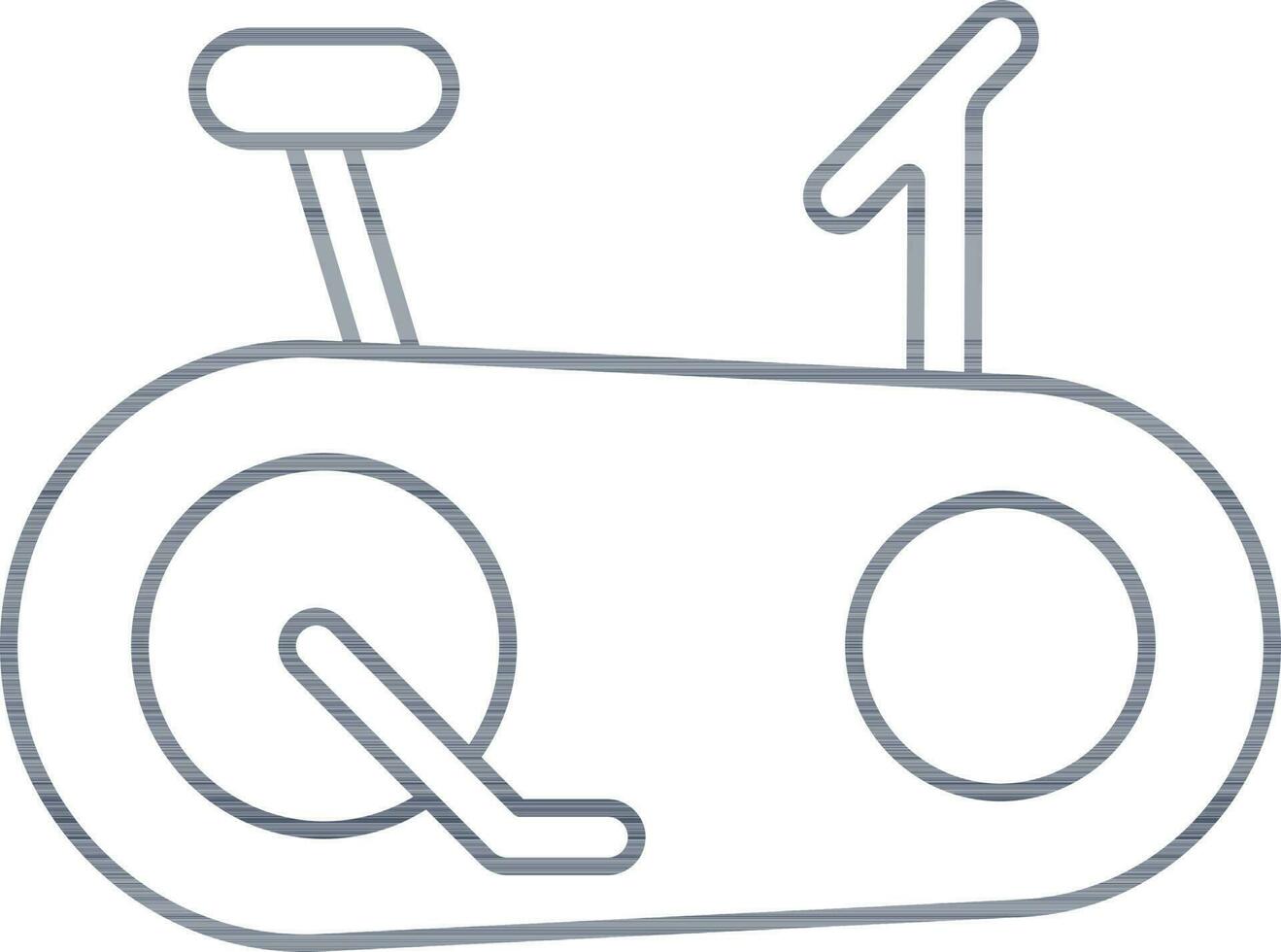 Blue Outline Exercise Bike Icon Or Symbol. vector