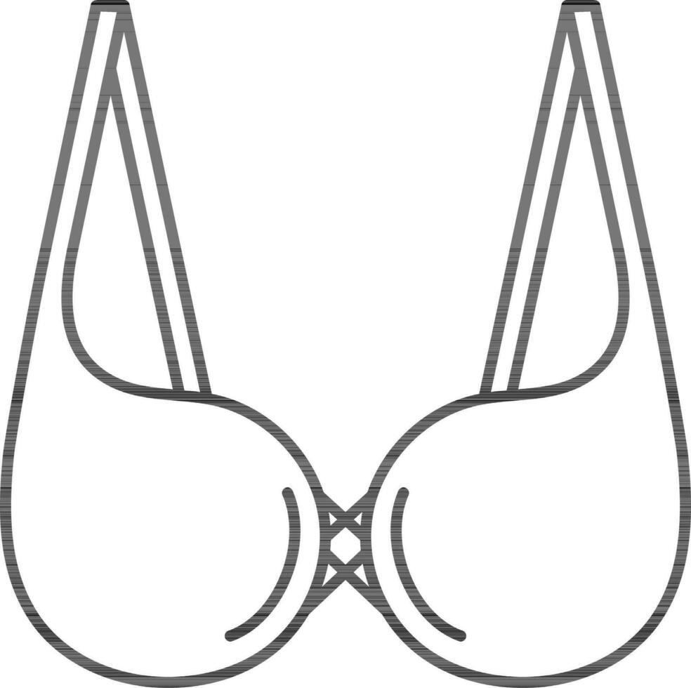 Modern Stylish Bra Icon in Line Art. vector
