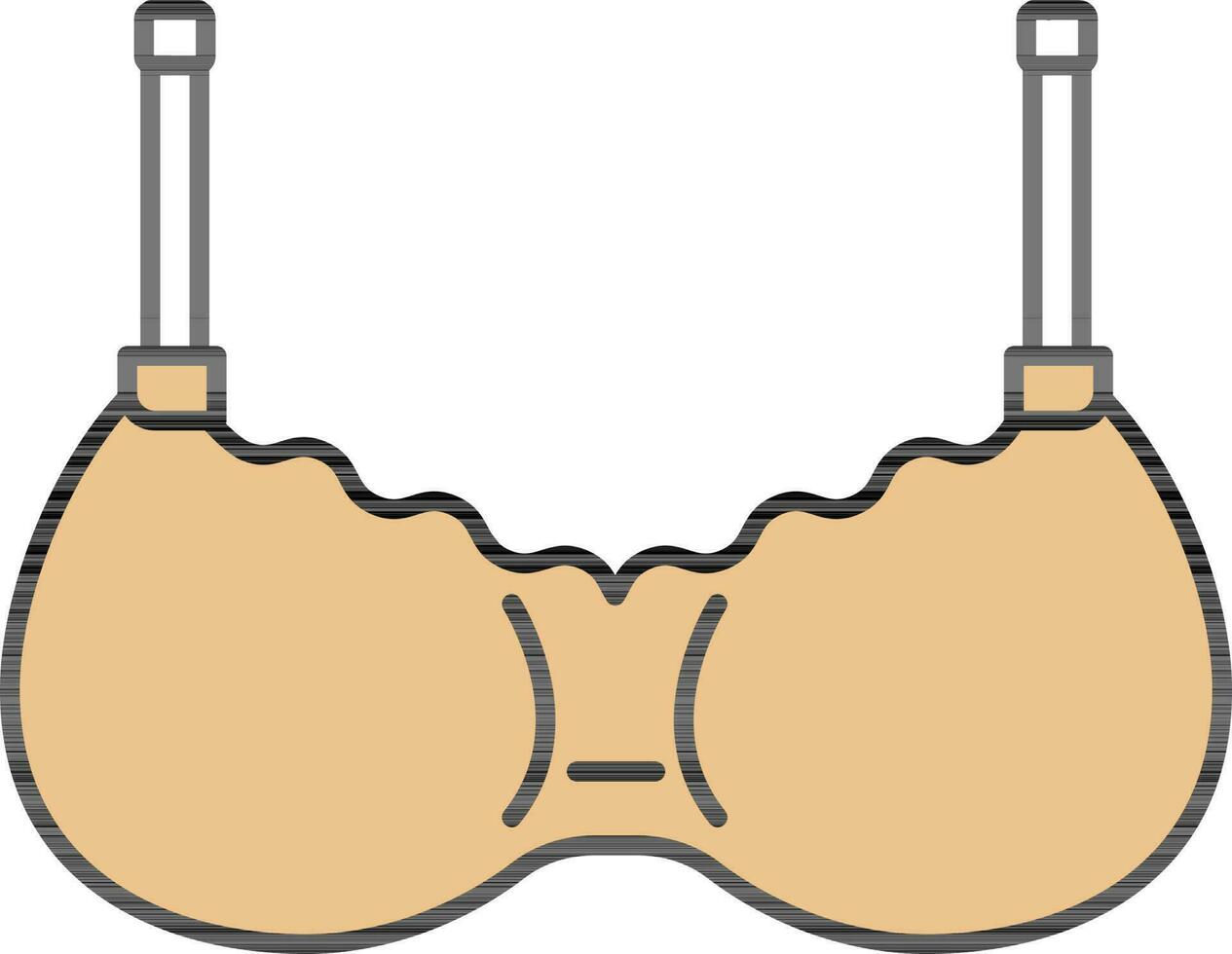 Yellow Bra Icon on White Background. vector